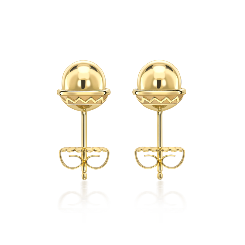 Nada Stud Earrings - Gold Bead in 18ct Gold by Patrick Mavros