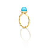 Nada Ring - Turquoise in 18Ct Gold by Patrick Mavros