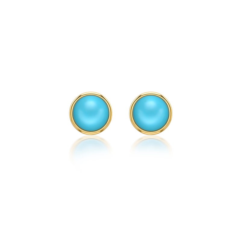 Nada Stud Earrings - Turquoise in 18ct Gold - Small by Patrick Mavros