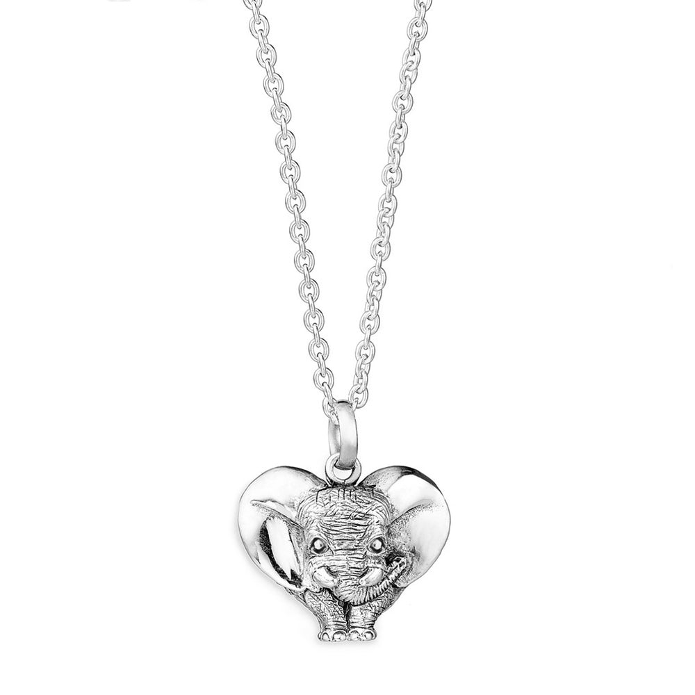 ZoZo Elephant Heart Pendant in Silver Small Patrick Mavros