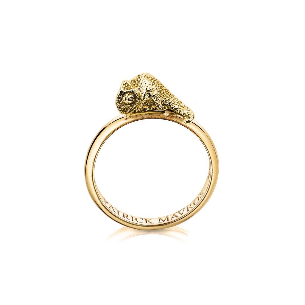 Animal Lover Chameleon Mini-Ring in 18ct Gold