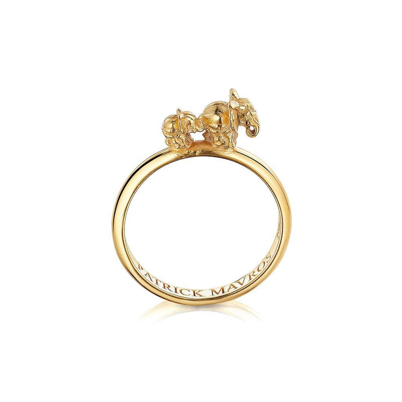 Animal Lover Ma & Ba Ele Mini-Ring in 18ct Gold