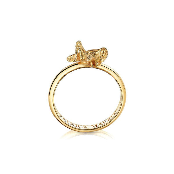 Animal Lover Grasshopper Mini-Ring in 18ct Gold