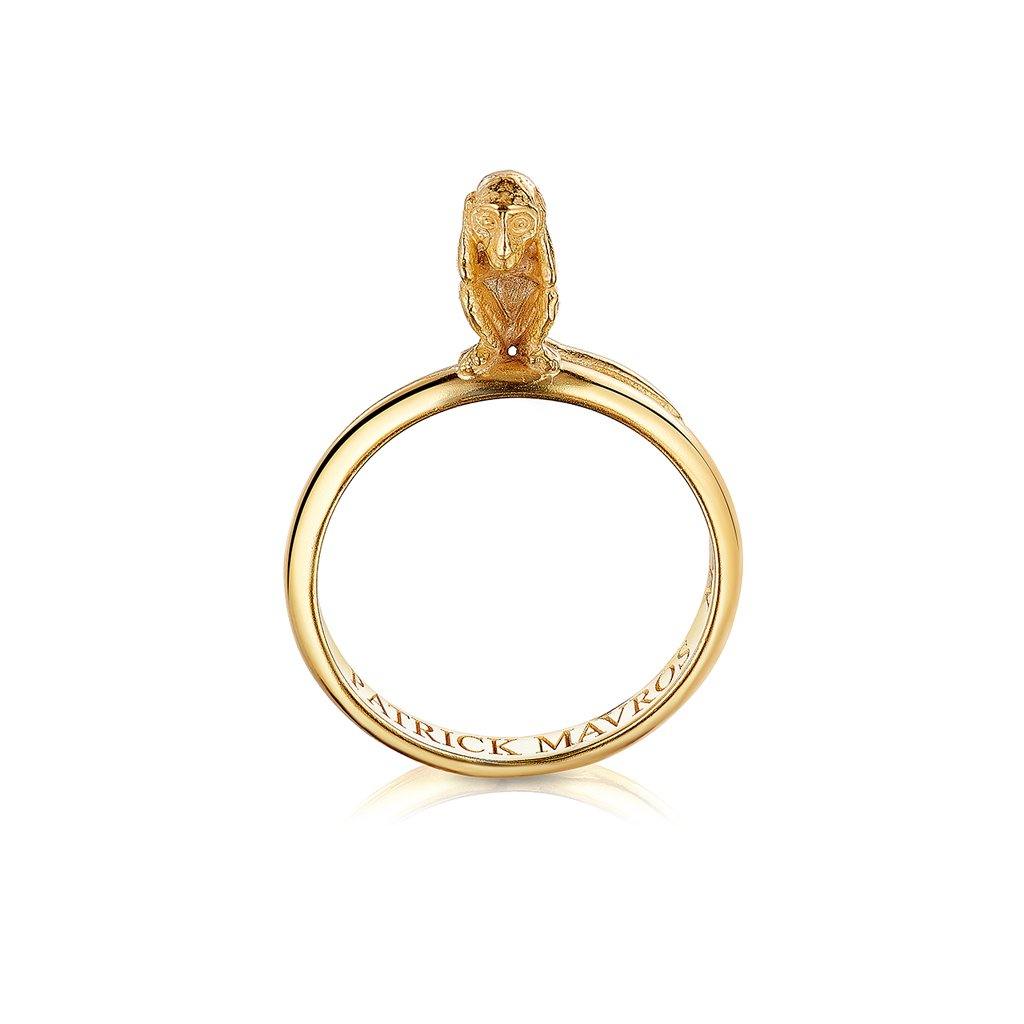 Animal Lover Ring Monkey Hear No Evil 18ct