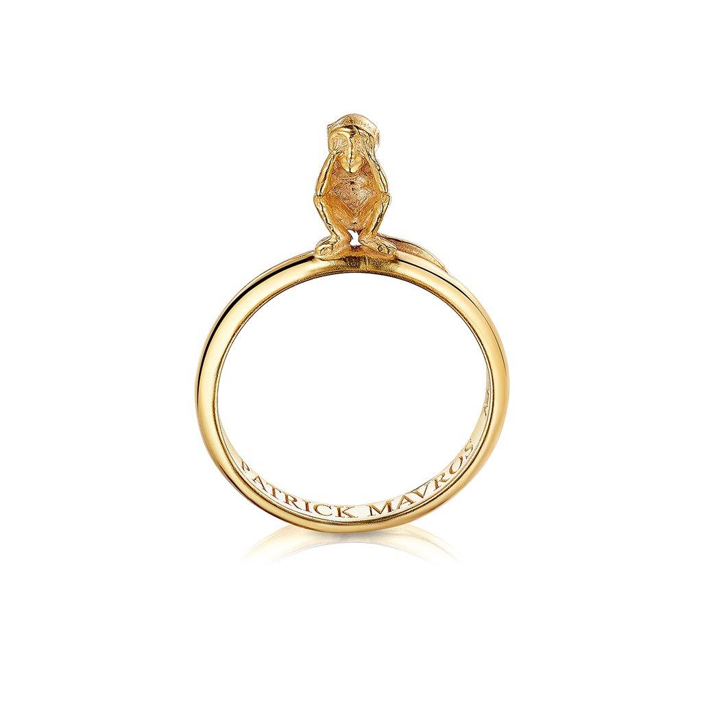Animal Lover Ring Monkey See No Evil 18ct