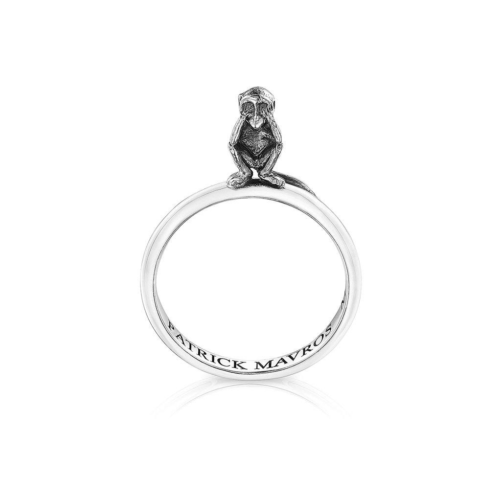 Animal Lover Ring Monkey See No Evil