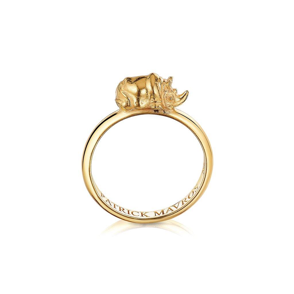 Animal Lover Rhino Mini-Ring in 18ct Gold