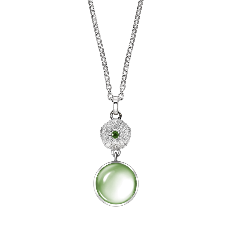Ocean Tides Green Quartz Necklace in Silver by Patrick Mavros